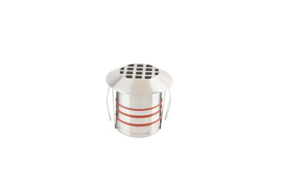 LED Landscape recessed inground indicator luminaire for both soft and hard ground applications available in 1" or 2" sizes with round, slim, shroud, scoop, louver, and square face plate options. The indicator light is perfect for outdoor applications, including wells and ponds, decks and patios, inground, as well as ceiling and wall applications. Factory sealed and IP68 Rated for Wet Locations or continuous immersion up to 5 meters underwater. Each indicator light includes 6' of low voltage burial cable, direct burial gel-filled wire nuts, and an optional spring retention clip. Magnetic Power supply is required. Concrete Pour Kits are available for additional installation options. Collection: 212 Sub-Brand: Landscape Finish: Stainless Steel Notes: 2In LED Inground Louver 2700K Width: 2.75" Height: 2.75" Length: 3.38" Weight: 1.24 lb Extension from Wall: 3.38" Bulbs Included Number of Bulbs: 1 Maximum Wattage: 5.00 W Bulb Type: Module Light Source: LED Delivered Lumens: 85.00 lm Color Temperature: 2700 K CRI: 85 Dimmable Beam Spread: 23.00° Rated Average Life: 70000 Voltage: 9.00 V Material: Stainless Steel Country of Origin: Thailand Safety Listing: UL, cUL LED Manufacturer Warranty: 10 Year