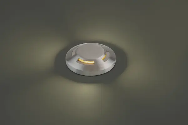 LED Landscape surface mount indicator luminaire for both soft and hard ground applications. The indicator light is perfect for outdoor applications, including wells and ponds, decks and patios, inground, as well as ceiling and wall applications. Factory sealed and IP68 Rated for Wet Locations or continuous immersion up to 5 meters underwater. Each indicator light includes 10' of low voltage burial cable, direct burial gel-filled wire nuts. Magnetic Power supply is required. Collection: 2501 Sub-Brand: Landscape Finish: Stainless Steel Notes: 2In Surface Indicator Quad Direct 2700K Width: 2.88" Height: 0.63" Length: 2.88" Weight: 0.86 lb Extension from Wall: 2.88" Bulbs Included Number of Bulbs: 1 Maximum Wattage: 2.80 W Bulb Type: Module Light Source: LED Delivered Lumens: 3.50 lm Color Temperature: 2700 K CRI: 85 Dimmable Beam Spread: 180.00° Rated Average Life: 60000 Voltage: 9.00 V Material: Stainless Steel Country of Origin: China Safety Listing: UL, cUL LED Manufacturer Warranty: 10 Year