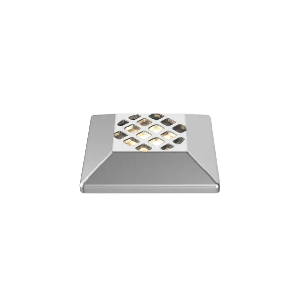 LED Landscape surface mount indicator luminaire for both soft and hard ground applications. The indicator light is perfect for outdoor applications, including wells and ponds, decks and patios, inground, as well as ceiling and wall applications. Factory sealed and IP68 Rated for Wet Locations or continuous immersion up to 5 meters underwater. Each indicator light includes 10' of low voltage burial cable, direct burial gel-filled wire nuts. Magnetic Power supply is required. Collection: 2531 Finish: Stainless Steel Width: 2.88" Height: 0.63" Length: 2.88" Weight: 0.55 lb Extension from Wall: 2.88" Bulbs Included Number of Bulbs: 1 Maximum Wattage: 3.50 W Bulb Type: Module Light Source: LED Delivered Lumens: 30.00 lm Color Temperature: 2700 K CRI: 90 Dimmable Beam Spread: 100.00° Rated Average Life: 60000 Voltage: 9.00 V Material: Stainless steel Country of Origin: China Safety Listing: UL, cUL LED Manufacturer Warranty: 10 year