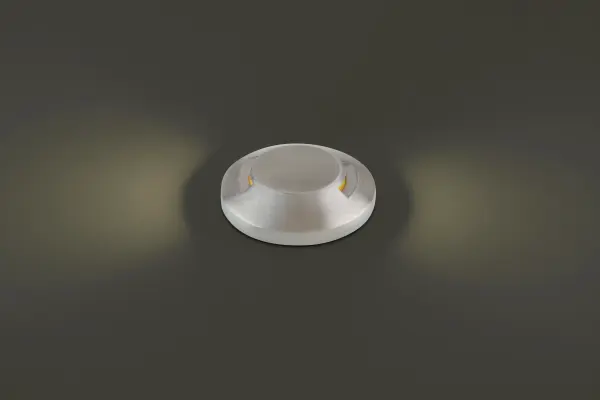 LED Landscape surface mount indicator luminaire for both soft and hard ground applications. The indicator light is perfect for outdoor applications, including wells and ponds, decks and patios, inground, as well as ceiling and wall applications.  Factory sealed and IP68 Rated for Wet Locations or continuous immersion up to 5 meters underwater.  Each indicator light includes 10' of low voltage burial cable, direct burial gel-filled wire nuts.  Magnetic Power supply is required.