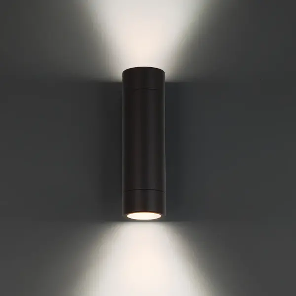 Landscape 12V wall mount cylinder up and down light with 3 CCT selection and adjustable beam angles.