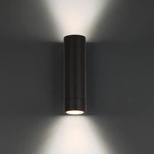 Landscape 12V wall mount cylinder up and down light with 3 CCT selection and adjustable beam angles. Collection: 3611 Sub-Brand: Landscape Finish: Black on Aluminum Notes: LED 12V Cylinder Wall Mount Adjustable Beam With 3 Ccts In Black Width: 1.85" Height: 2.47" Length: 6.38" Weight: 1.54 lb Extension from Wall: 6.38" Bulbs Included Number of Bulbs: 2 Maximum Wattage: 7.50 W Bulb Type: Module Light Source: LED Delivered Lumens: 325.00 lm Color Temperature: 2700 K CRI: 85 Dimmable Beam Spread: 55.00° Rated Average Life: 50000 Voltage: 9.00 V Material: Corrosion resistant aluminum alloy Country of Origin: China Safety Listing: UL, cUL LED Manufacturer Warranty: 10 Year