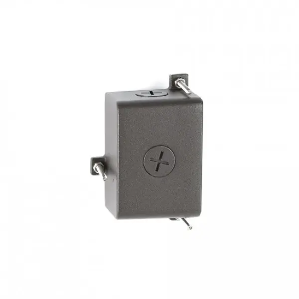 Tree Mount Junction Box for Landscape Lighting.  Aluminum box with tree-safe stainless steel mounting screws two 1/2" NPT threaded holes.