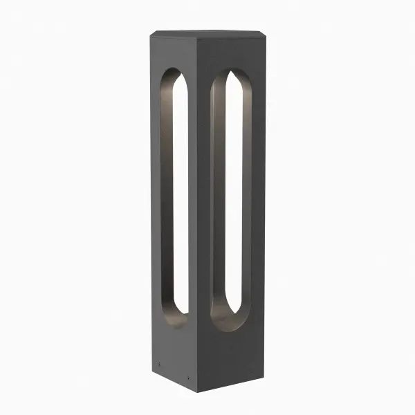 A solid pathway bollard light with a nice contemporary design. Available in 3 finishes black, bronze, granite, made from solid die-cast corrosion resistant aluminum alloy, the 12V Passage Bollard Light stands strong against tough environments, including protection from powerful water jets. Collection: Altar Finish: Granite on Aluminum Width: 6.00" Height: 26.00" Length: 6.00" Weight: 11.20 lb Extension from Wall: 6.00" Bulbs Included Number of Bulbs: 24 Maximum Wattage: 0.33 W Bulb Type: Module Light Source: LED Delivered Lumens: 385.00 lm Color Temperature: 3000 K CRI: 90 Dimmable Beam Spread: 130.00° Rated Average Life: 50000 Voltage: 9.00 V Material: Die-cast aluminum Country of Origin: China Safety Listing: UL, cUL LED