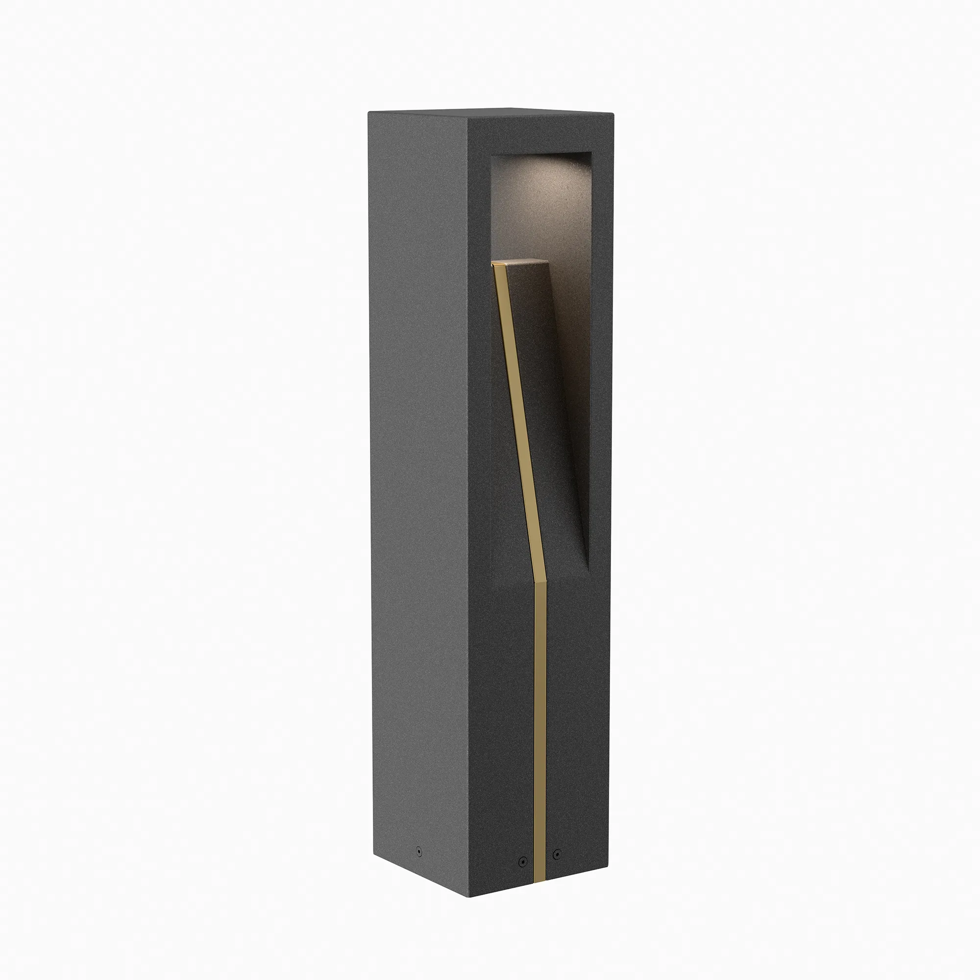 Cubical LED Bollard in Granite on Aluminum
