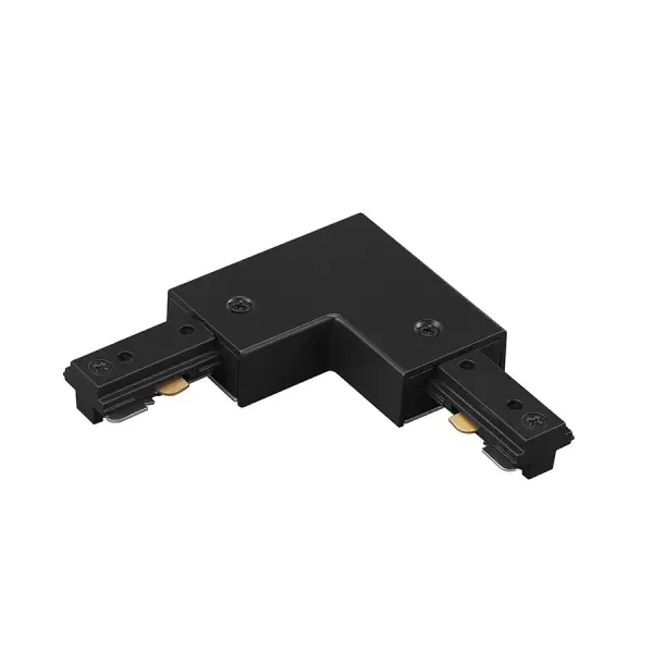 120V Track systems are modular and can be designed for multiple applications in nearly any interior environment. L-Connectors are used to join two pieces of track together with power continuity to form a 90° angle. L-connectors are power feedable when aligned beneath a junction box. L-connectors are offered in right and left versions - it is important to select the correct L-connector for track polarity. A great rule of thumb is to walk underneath where the track would be installed. If you have to make a left turn, that's a Left L-connector, if you have to make a right turn, that's a Right L-connector.
