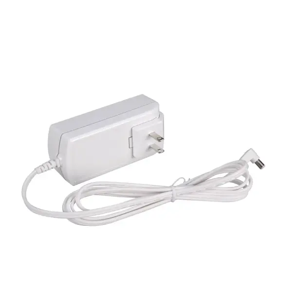 Low Voltage plug-in Class 2 electronic transformer designed to be used as a plug-and-play style transformer.  Contains an on/off toggle switch at the base and a 72" detachable cord with an open splice.  Inherently protected and power limited, protecting the lighting system from both normal and abnormal short circuits.  Built-in auto reset, soft start,  short and overload circuit protection features.  The soft start delayed start feature extends lamp life by delaying the abrupt inrush current to the lamp.  Ideal for WAC Lighting under cabinet systems.