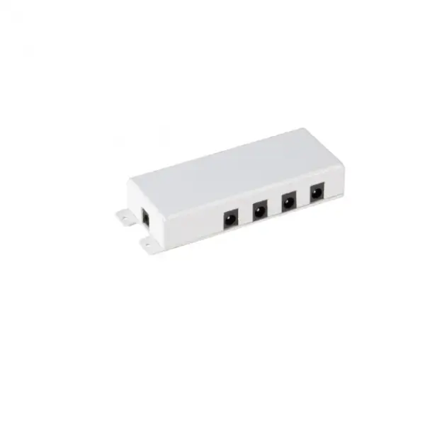 Easily wire multiple output connections for a neat installation without the use of open splices.  One power supply input and either 6 or 8 outputs.  5A capacity.  Three mounting screws included.  For use with Line™, Line™ 2.0, and Straight Edge® products.