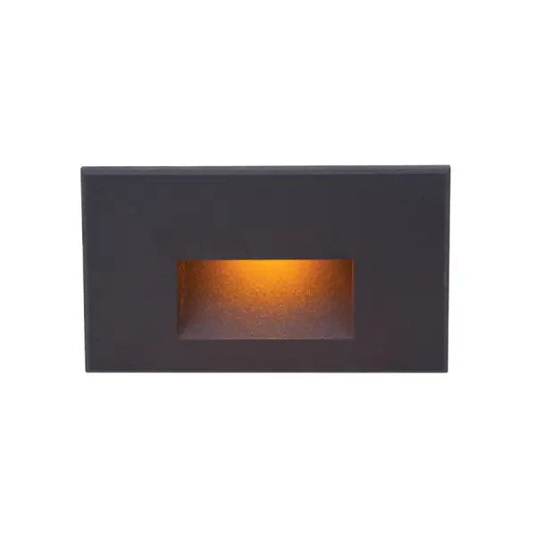 With a sleek profile and no visible hardware, Endurance Step and Wall Lights are designed to seamlessly blend into any architectural environment. These luminaires deliver enhanced energy efficiency and optimized light output to effectively illuminate stairs, walls, and walkways with little to no glare. Suitable for both indoor and outdoor applications, the factory-sealed IP67 light engine allows the fixture to withstand harsh outdoor environments. Collection: Led100 Sub-Brand: WAC Lighting Finish: Black on Aluminum Notes: Ledme Horizontal Amber Step And Wall Light In Black Width: 5.00" Height: 3.00" Length: 1.50" Weight: 0.44 lb Extension from Wall: 1.50" Bulbs Included Number of Bulbs: 1 Maximum Wattage: 3.90 W Bulb Type: Module Bulb Base: LED Module Light Source: LED Light Output: 68.00 lm Delivered Lumens: 68.00 lm Color Temperature: 3000 K CRI: 90 Dimmable Beam Spread: 37.00° Rated Average Life: 50000 Voltage: 120.00 V Material: Die-cast corrosion resistant aluminum alloy Country of Origin: Thailand Safety Listing: ETL, cETL Safety Rating: ETL, cETL Energy Efficient LED Manufacturer Warranty: 5 Year Functional, 2 Year Finish Parts Diagram