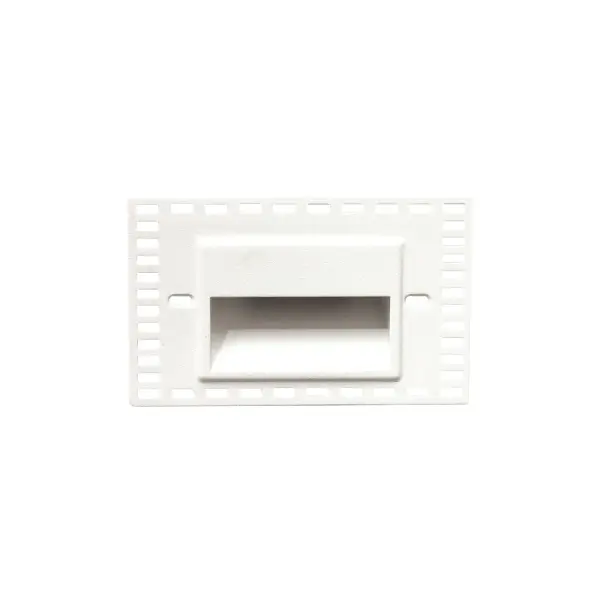 With a sleek profile and no visible hardware, LEDme Step and Wall Lights are designed to seamlessly blend into any architecture. These luminaires offer enhanced energy-efficient functionality and optimized light output to adequately illuminate stairs, walls and walkways with little or no glare. Collection: Led100 Sub-Brand: WAC Lighting Finish: White on Aluminum Notes: Ledme Horizontal Trimless Step And Wall Light In White Width: 5.00" Height: 3.00" Length: 1.75" Weight: 0.44 lb Extension from Wall: 1.75" Bulbs Included Number of Bulbs: 1 Maximum Wattage: 3.30 W Bulb Type: Module Bulb Base: LED Module Light Source: LED Light Output: 72.00 lm Delivered Lumens: 72.00 lm Color Temperature: 3000 K CRI: 90 Dimmable Beam Spread: 56.00° Rated Average Life: 50000 Voltage: 120.00 V Material: Die-cast corrosion resistant aluminum alloy Country of Origin: Thailand Safety Listing: ETL, cETL Safety Rating: ETL, cETL Energy Efficient LED Manufacturer Warranty: 5 Year Functional, 2 Year Finish Parts Diagram