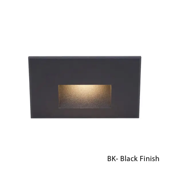 With a sleek profile and no visible hardware, LEDme Step and Wall Lights are designed to seamlessly blend into any architecture. These luminaires offer enhanced energy-efficient functionality and optimized light output to adequately illuminate stairs, walls and walkways with little or no glare. Cast aluminum body is sealed for both indoor and outdoor applications. Collection: Led100 Sub-Brand: WAC Lighting Finish: Black on Aluminum Notes: Ledme Horizontal Step And Wall Light 277V Blue In Black Width: 5.00" Height: 3.00" Length: 1.50" Weight: 0.44 lb Extension from Wall: 1.50" Bulbs Included Number of Bulbs: 1 Maximum Wattage: 3.90 W Bulb Type: Module Bulb Base: LED Module Light Source: LED Light Output: 68.00 lm Delivered Lumens: 68.00 lm CRI: 90 Dimmable Beam Spread: 37.00° Rated Average Life: 50000 Voltage: 277.00 V Material: Die-cast corrosion resistant aluminum alloy Country of Origin: China Safety Listing: ETL, cETL Safety Rating: ETL, cETL Energy Efficient ADA LED Manufacturer Warranty: 5 Year Functional, 2 Year Finish Parts Diagram