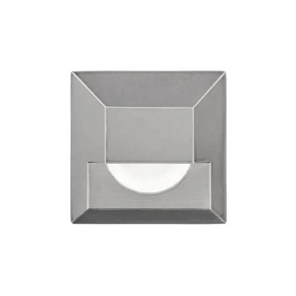 LED 12V Step and Wall Lights available in round or square trims can be installed on a 12V landscape lighting system. Factory sealed and IP68 Rated for Wet Locations or continuous immersion up to 5 meters underwater. Stainless steel quality construction with an optional spring retention clip that allows for installations in walls, ceilings, and steps. Each Step and Wall Light includes 6' of low voltage burial cable, direct burial gel-filled wire nuts, and an optional spring retention clip. Magnetic Power supply is required. Collection: 2061 Sub-Brand: Landscape Finish: Stainless Steel Notes: LED 12V Square Step And Wall Light In Stainless Steel Width: 2.75" Height: 3.13" Length: 2.75" Weight: 1.43 lb Extension from Wall: 2.75" Wire: 6` Bulbs Included Number of Bulbs: 1 Maximum Wattage: 4.00 W Bulb Type: Module Bulb Base: LED Module Light Source: LED Light Output: 50.00 lm Delivered Lumens: 55.00 lm Color Temperature: 3000 K CRI: 85 Dimmable Beam Spread: 25.00° Rated Average Life: 70000 Voltage: 9.00 V Material: Solid stainless steel construction Country of Origin: Thailand Safety Listing: UL, cUL Safety Rating: UL, cUL LED Manufacturer Warranty: 10 year, Lifetime Finish Instructions Parts Diagram