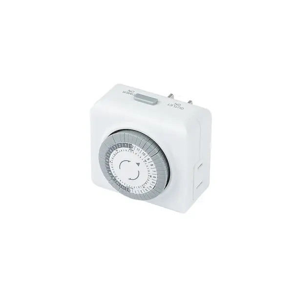 This Mechanical Timer allows the user to control the duration and time of day that power is supplied to electronics connected to the timer.  The timer is intended to be installed with a WAC Landscape Lighting Magnetic Power Supply, but can be installed and used on any 120V electrical outlet.