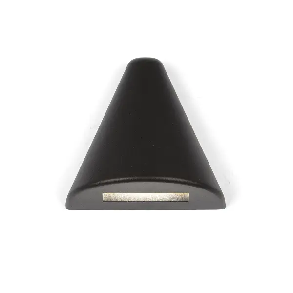 LEDme 12V deck and patio lights available in 3000K soft white or 2700K warm white and in round, triangle, and rectangular shapes that can conveniently tap into a 12V landscape lighting system. Factory sealed and IP66 Rated for Wet Locations. Aluminum and brass quality construction is available for enhanced protection in coastal or marine grade environments. Magnetic Power supply is required. Collection: 3021 Sub-Brand: Landscape Finish: Black on Aluminum Notes: LED 12V Triangle Deck And Patio Light 2700K Warm White In Black Width: 3.19" Height: 1.63" Length: 3.38" Weight: 0.53 lb Extension from Wall: 3.38" Bulbs Included Number of Bulbs: 1 Maximum Wattage: 2.80 W Bulb Type: Module Bulb Base: LED Module Light Source: LED Light Output: 75.00 lm Delivered Lumens: 55.00 lm Color Temperature: 2700 K CRI: 90 Dimmable Beam Spread: 75.00° Rated Average Life: 50000 Voltage: 9.00 V Material: Corrosion resistant aluminum alloy Country of Origin: China Safety Listing: UL, cUL Safety Rating: UL, cUL LED Manufacturer Warranty: 10 Year Parts Diagram