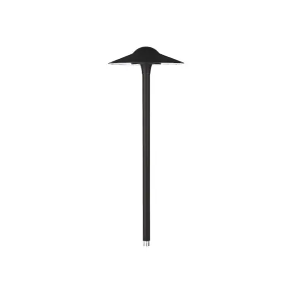 Simple and effective landscape lighting. The Canopy LED Path Light features a low-profile form factor that mounts directly into the ground and illuminates downward into the surrounding area. Die-casted from aluminum and available in a variety of finishes to complete the look that best suits your needs. The Canopy connects to a 12V landscaping electrical system. Transformer is necessary but not included. Collection: Canopy Sub-Brand: Landscape Finish: Black on Aluminum Notes: Canopy LED 12V Area Light 2700K In Black Width: 8.47" Height: 21.84" Length: 8.47" Weight: 2.12 lb Extension from Wall: 8.47" Bulbs Included Number of Bulbs: 1 Maximum Wattage: 6.50 W Bulb Type: Module Bulb Base: LED Module Light Source: LED Light Output: 285.00 lm Delivered Lumens: 225.00 lm Color Temperature: 2700 K CRI: 90 Dimmable Rated Average Life: 60000 Voltage: 9.00 V Material: Solid die-cast corrosion resistant aluminum Country of Origin: Thailand Safety Listing: UL, cUL Safety Rating: UL, cUL LED Manufacturer Warranty: 5 Year Functional, 2 Year Finish Parts Diagram