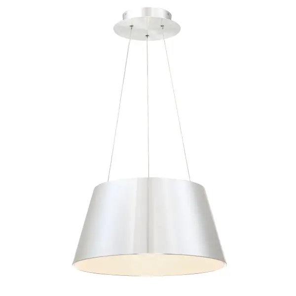 Refreshing take on a traditional shape. Finished in elegant black or white, in addition to brushed aluminum. Inside, a powerful integrated LED array projects flawless light.