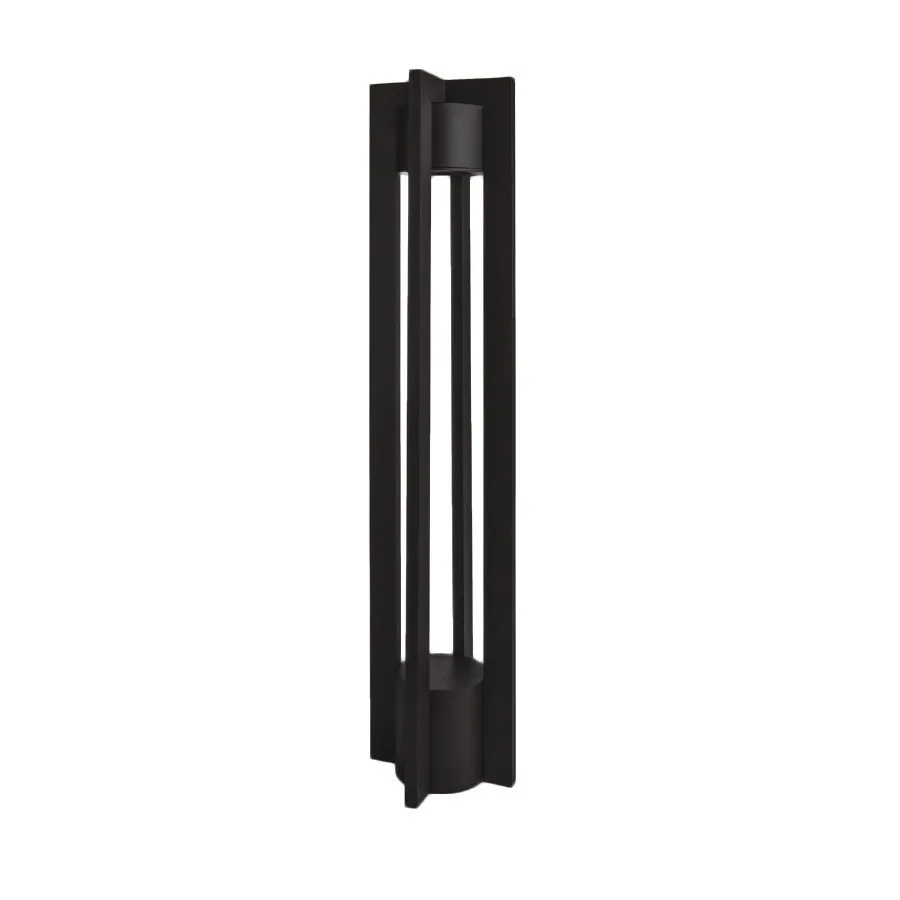 Chamber LED Bollard in Black on Aluminum