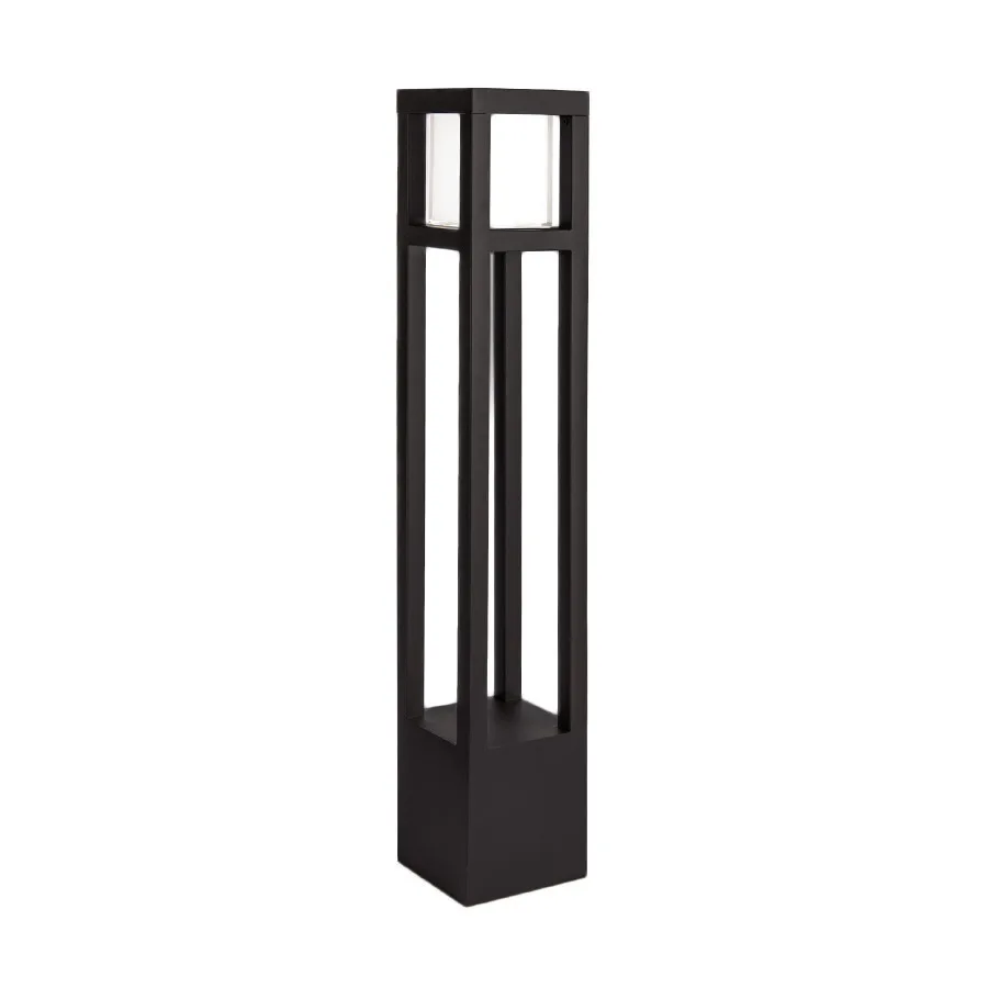 Tower LED Bollard in Black on Aluminum