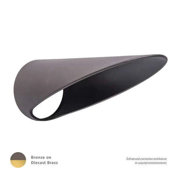 This large cowl for the 5111 Accent Light reduces glare by increasing the cutoff angle for light.  Available in Bronze or Brass, replaces existing medium cowl that comes installed on factory Accent Lights.