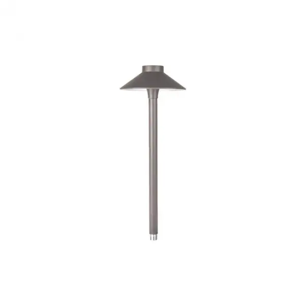 The Mini Tiki Path Light provides a wide sweep of light in a minimalist design that will blend into any landscape. Both the dome-shaped shade and stem are made out of a durable die-cast aluminum. Integrated LEDs provide a powerful long lasting energy-efficient performance. Collection: Tiki Sub-Brand: Landscape Finish: Black on Aluminum Notes: LED 12V Mini Tiki Area Light 3000K In Black Width: 6.53" Height: 15.00" Length: 6.53" Weight: 2.14 lb Extension from Wall: 6.53" Bulbs Included Number of Bulbs: 1 Maximum Wattage: 6.50 W Bulb Type: Module Bulb Base: LED Module Light Source: LED Delivered Lumens: 225.00 lm Color Temperature: 3000 K CRI: 90 Dimmable Rated Average Life: 60000 Voltage: 9.00 V Material: Solid die-cast corrosion resistant aluminum Country of Origin: Thailand Safety Listing: UL, cUL Safety Rating: UL, cUL LED Manufacturer Warranty: 10 Year on electronics, 5 Year on finishes Parts Diagram