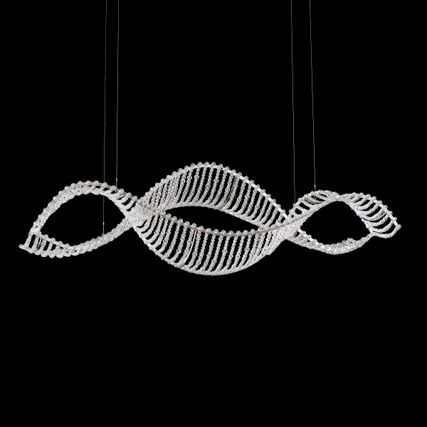 Undulating waves assert a musical cadence, frothing icily and ever in perpetual motion. Outlined exclusively in Swarovski® Crystals and illuminated by the LED canopy from above, Alon is that suspended animation inspired by Edo period art that expressed the awesomeness of the ocean.