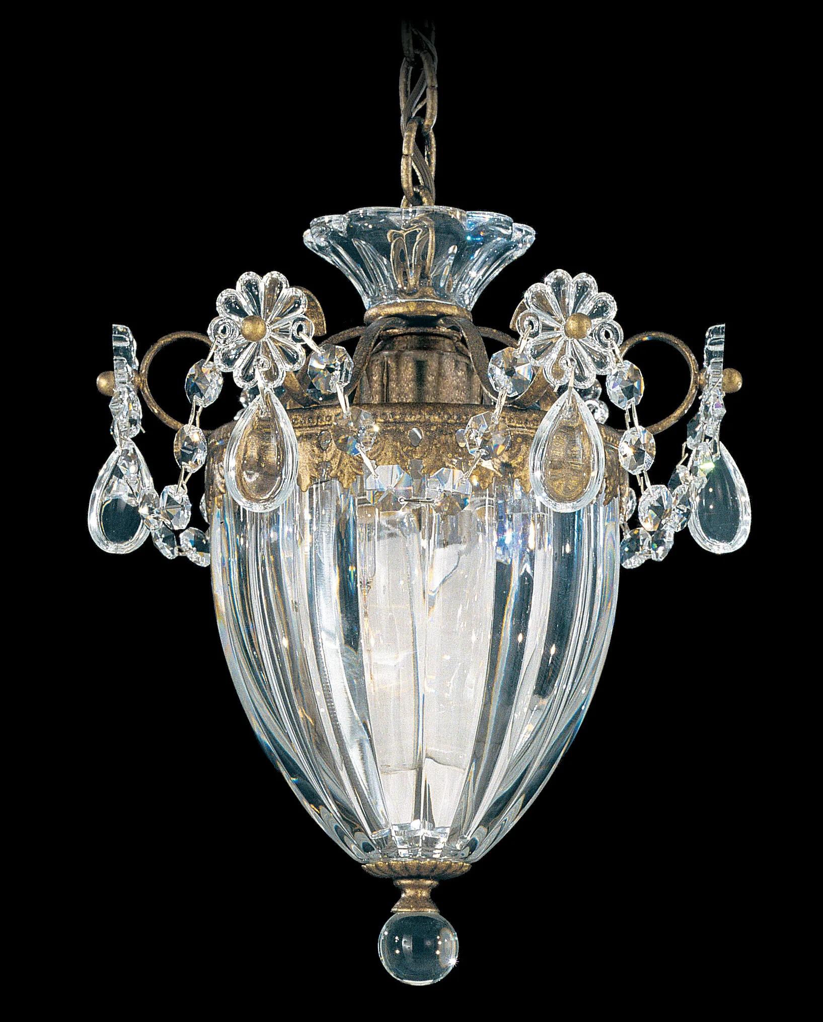 Bagatelle 1 Light 120V Mini Pendant in Aurelia with Heritage Handcut Crystal