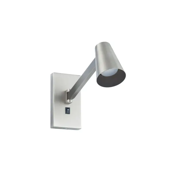 A high performing and stylish ACLED adjustable spot light designed as a reading lamp or a bedside wall lamp. Rotatable arm, on/off toggle and USB port for charging devices.