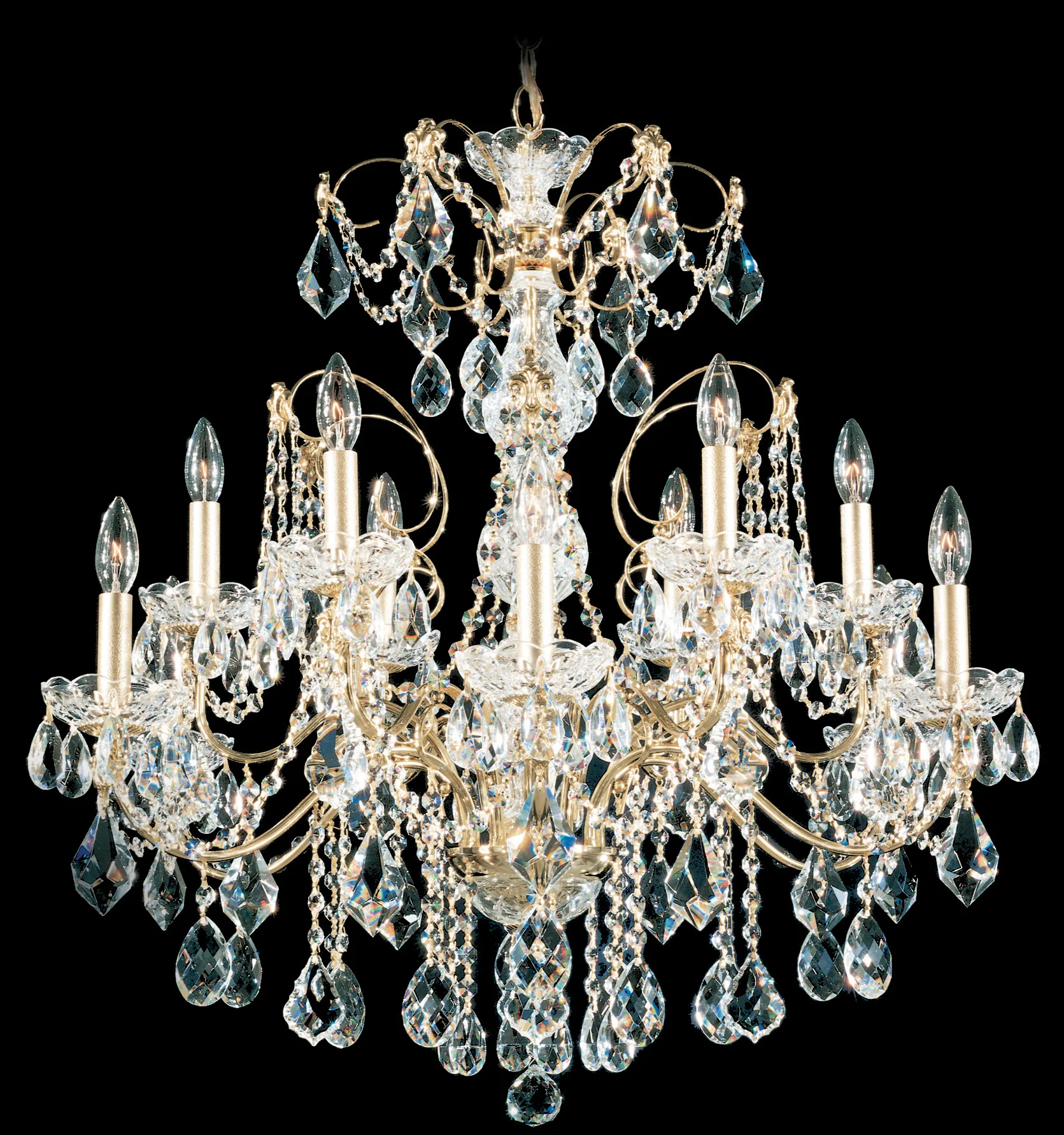 Century 12 Light 120V Chandelier in Aurelia with Heritage Handcut Crystal