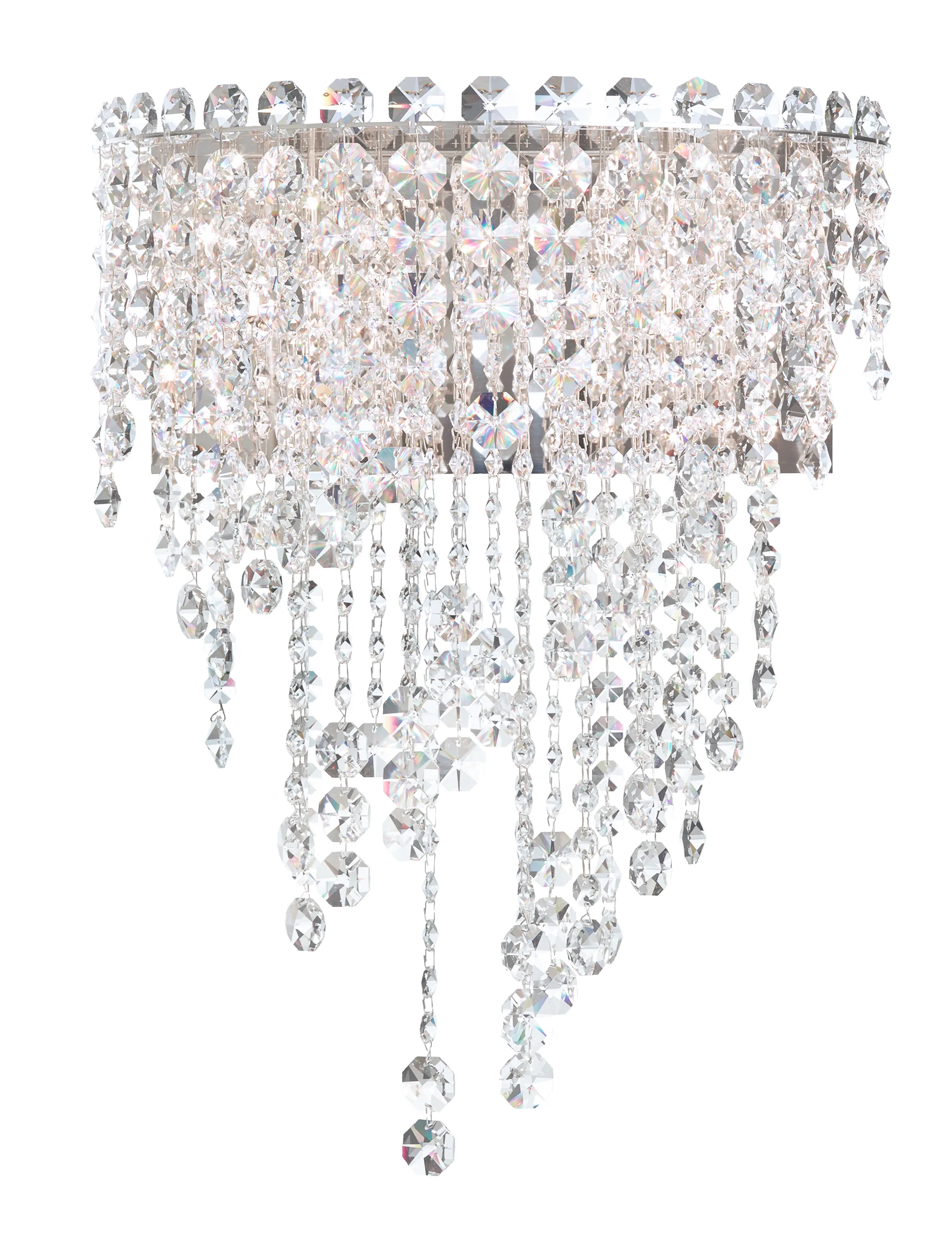 Chantant 4 Light 120V Wall Sconce in Polished Stainless Steel with Optic Crystal