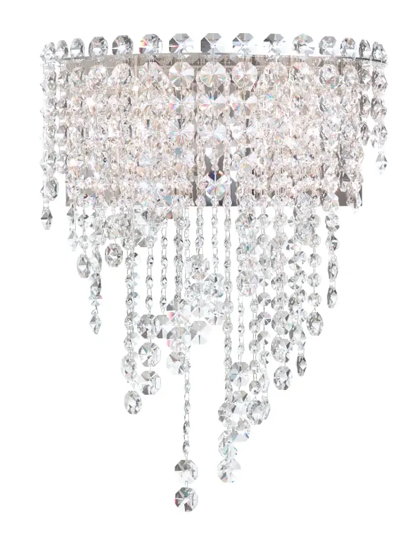 Angelic and simultaneously surreal, Chantant invites a magical connection.  Invoking the wonder of traveling beneath a canopy of bioluminescence, organic crystal strands of varying gem size collaborate surprisingly toward a serene symmetry.