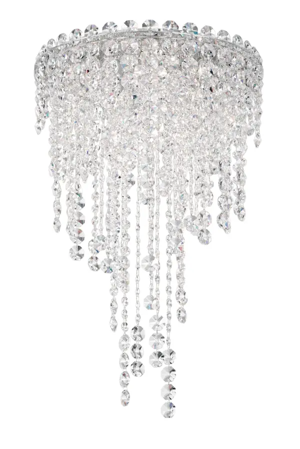 Angelic and simultaneously surreal, Chantant invites a magical connection.  Invoking the wonder of traveling beneath a canopy of bioluminescence, organic crystal strands of varying gem size collaborate surprisingly toward a serene symmetry.