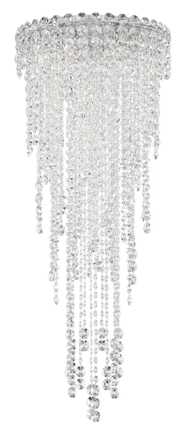 Angelic and simultaneously surreal, Chantant invites a magical connection.  Invoking the wonder of traveling beneath a canopy of bioluminescence, organic crystal strands of varying gem size collaborate surprisingly toward a serene symmetry.