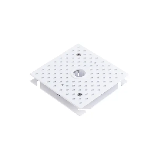 Install slim profile fixtures or power connectors to power feed sources with trimless concealment. The trimless junction box cover maximizes seamless integration of lighting elements into architectural spaces.