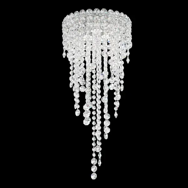 Angelic and simultaneously surreal, Chantant invites a magical connection.  Invoking the wonder of traveling beneath a canopy of bioluminescence, organic crystal strands of varying gem size collaborate surprisingly toward a serene symmetry.