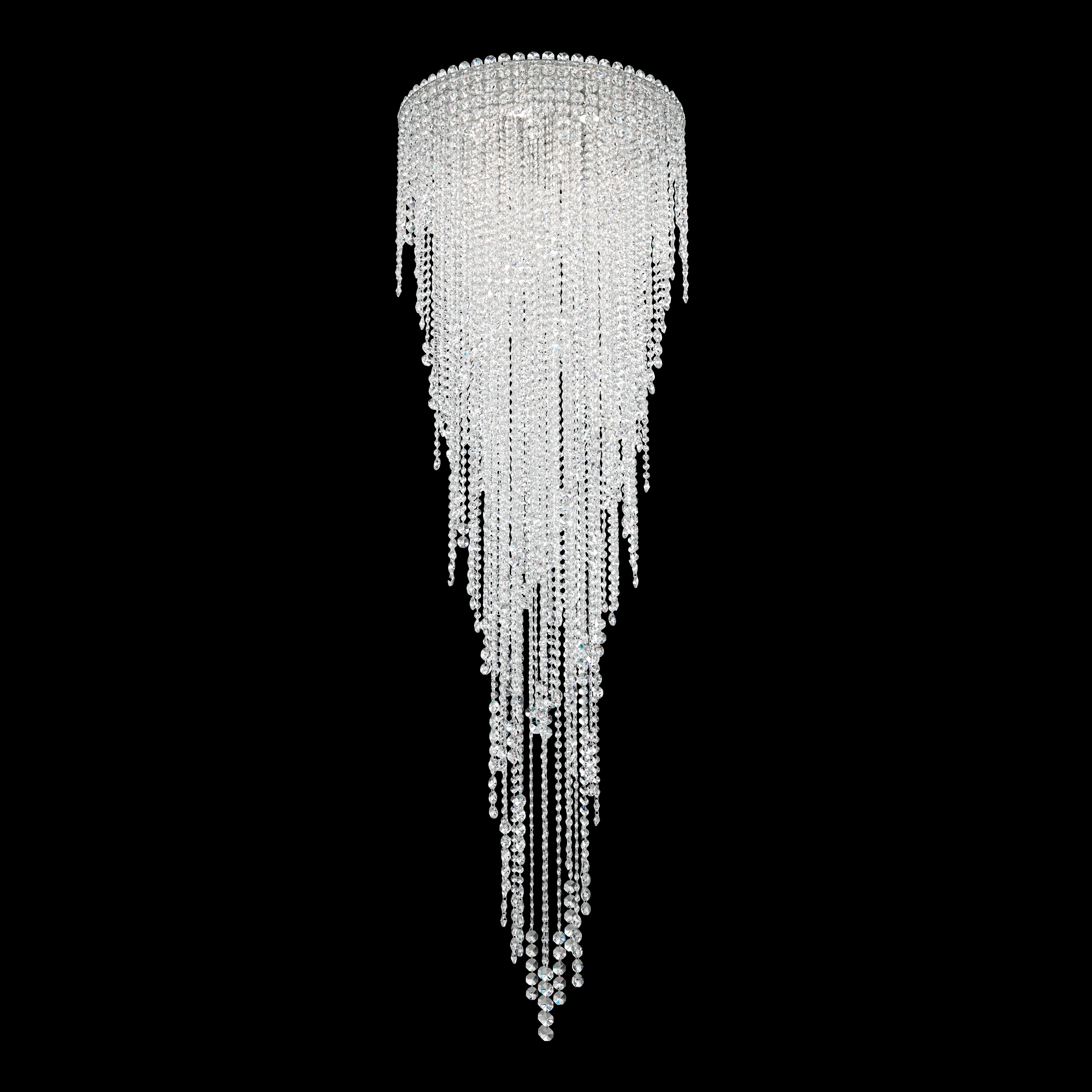 Chantant 6 Light 120V Semi-Flush Mount in Polished Stainless Steel with Optic Crystal
