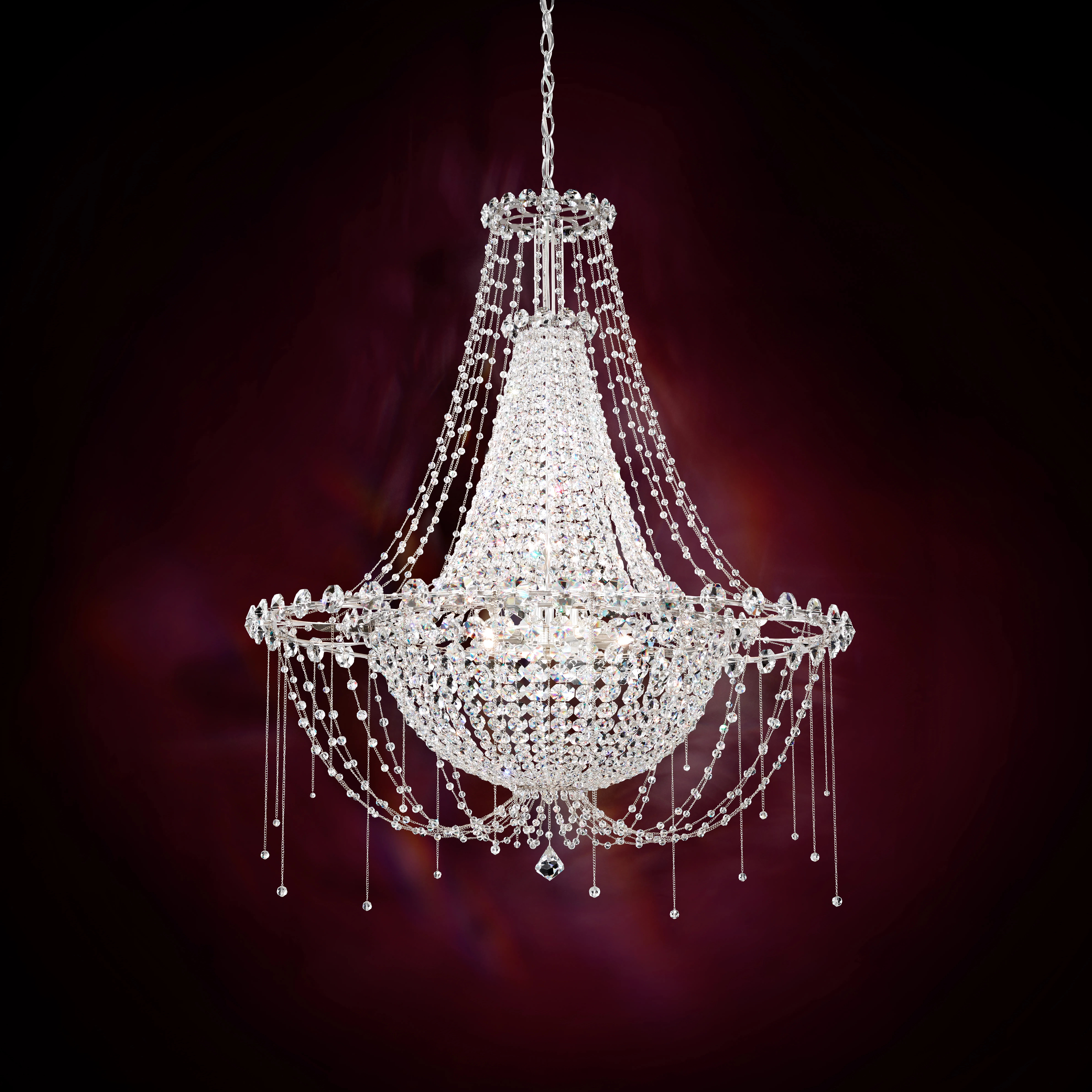 Chrysalita 8 Light 120V Pendant in Polished Stainless Steel with Radiance Crystal