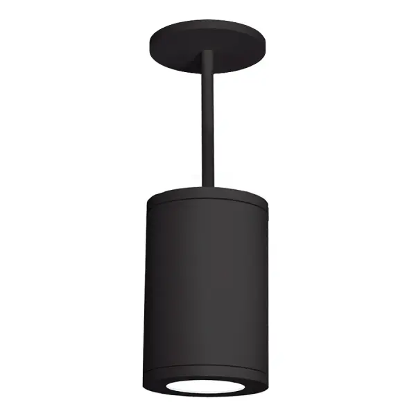 Precise engineering using the latest energy-efficient LED technology with a built-in reflector for superior optics. An appealing cylindrical profile perfect for accent and wall wash lighting. Pendant includes Hang Swivel Canopy to accommodate slope ceiling applications with two 24" field cuttable rods and 120" of wire for additional downrods (DS-PDX24 sold separately) up to 10' total. Collection: Tube Arch Sub-Brand: WAC Lighting Finish: Black Notes: Tube Architectural 8" LED Pendant 2700K Flood Beam In Black Width: 7.88" Height: 11.75" Length: 7.88" Weight: 12.30 lb Extension from Wall: 7.88" Bulbs Included Number of Bulbs: 1 Maximum Wattage: 46.00 W Bulb Type: Module Bulb Base: LED Module Light Source: LED Light Output: 3395.00 lm Delivered Lumens: 3785.00 lm Color Temperature: 2700 K CRI: 85 Dimmable Beam Spread: 35.00° Rated Average Life: 60000 Voltage: 120.00 V Material: Die-cast Aluminum Country of Origin: China Safety Listing: ETL, cETL Safety Rating: UL, cUL LED Manufacturer Warranty: 5 Year Functional, 2 Year Finish Parts Diagram