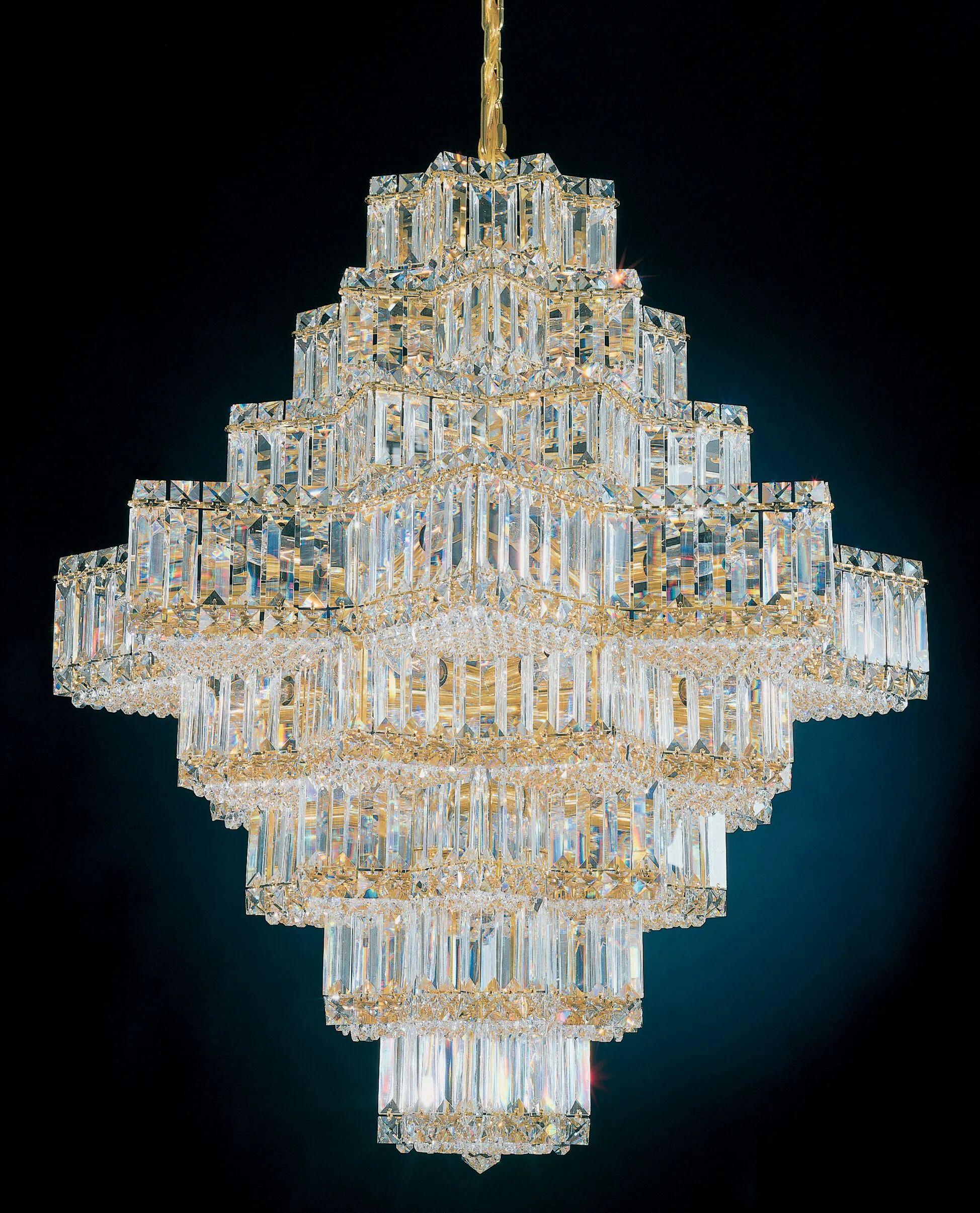 Equinoxe 45 Light 120V Pendant in Aurelia with Optic Crystal