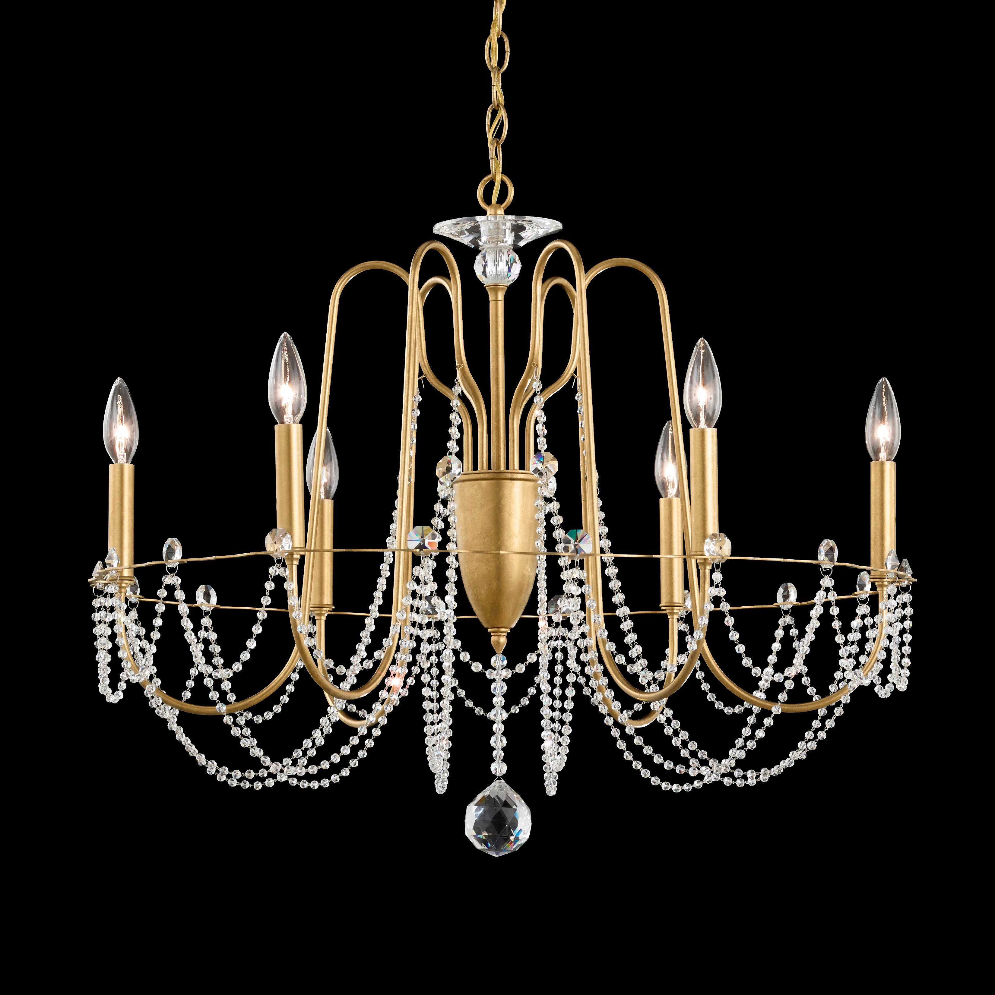Esmery 6 Light 120V Chandelier in White with Optic Crystal