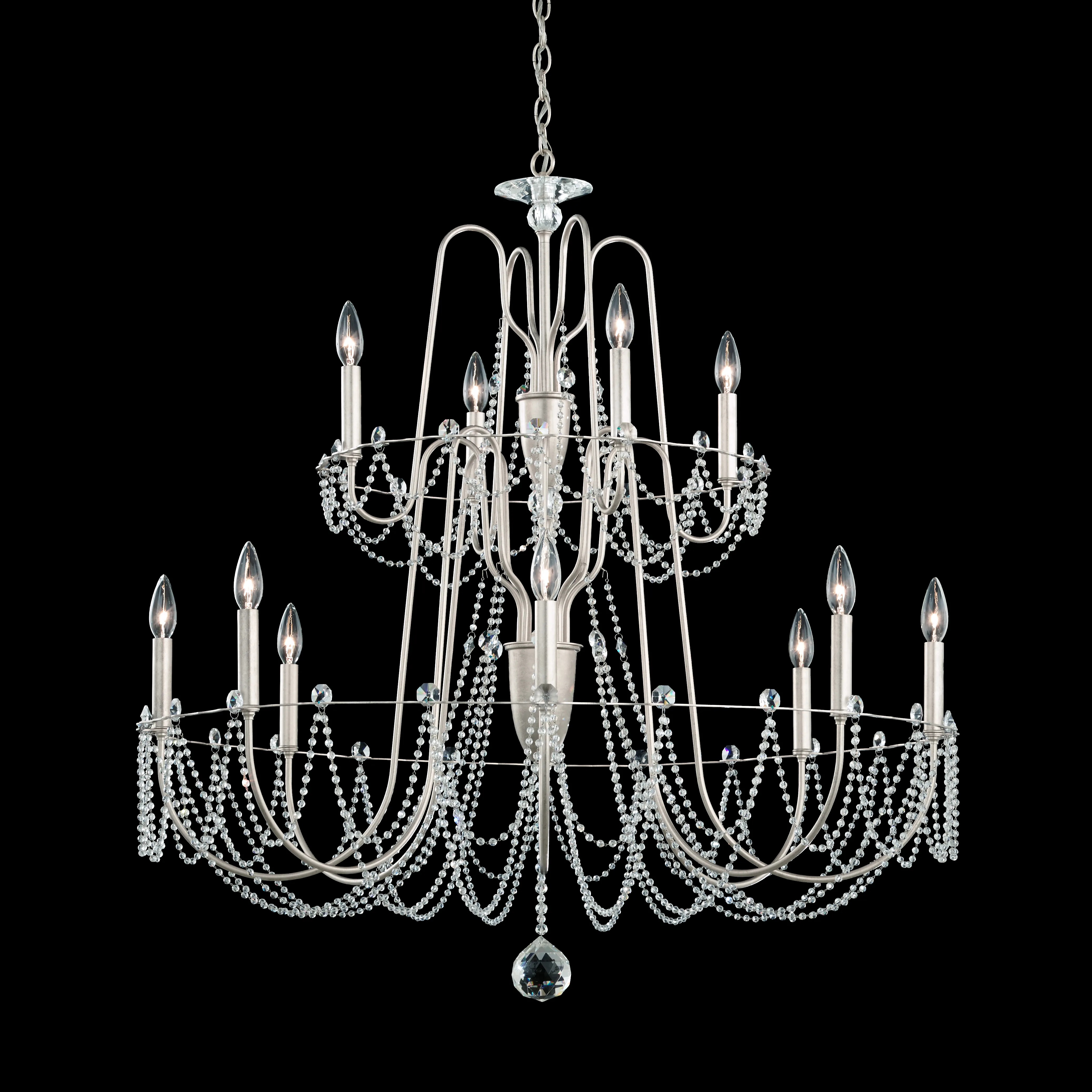 Esmery 12 Light 120V Chandelier in White with Optic Crystal