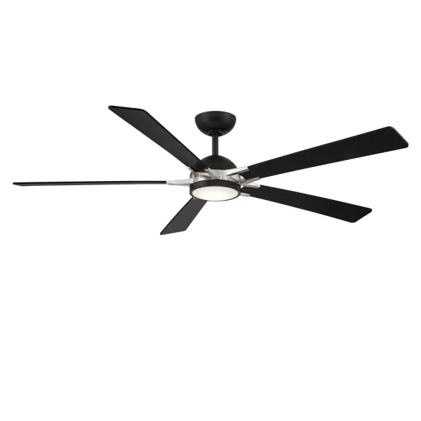 Like interlocking puzzle pieces, gleaming metallic bars hold five squared fan blades in place, defining the elegant structure of the Rotary Smart Fan by WAC. A sleekly compressed round housing holds an integrated LED light source delivering diffused illumination to surrounding spaces. Finish choices of Brushed Nickel and Matte Black or Satin Brass and Matte White complete the sophisticated look of this contemporary Smart Fan.