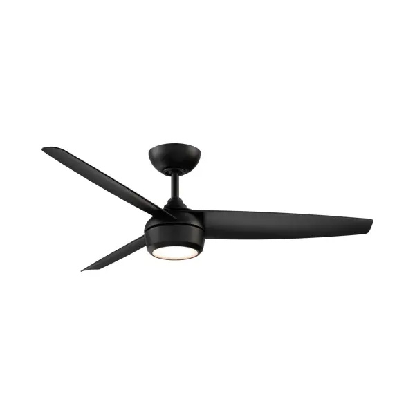 Compact in scale yet rich in performance, Zeke delivers versatile comfort in a clean, modern profile. Available in three- and five-blade configurations, this 52-inch smart fan features a 2100-lumen tunable white LED light (2700K - 5000K), whisper-quiet DC motor, and wet-rated construction for all-season durability. Ideal for smaller interiors, covered patios, and transitional spaces, Zeke combines reliable performance with thoughtful design—proof that great things come in perfectly proportioned forms.