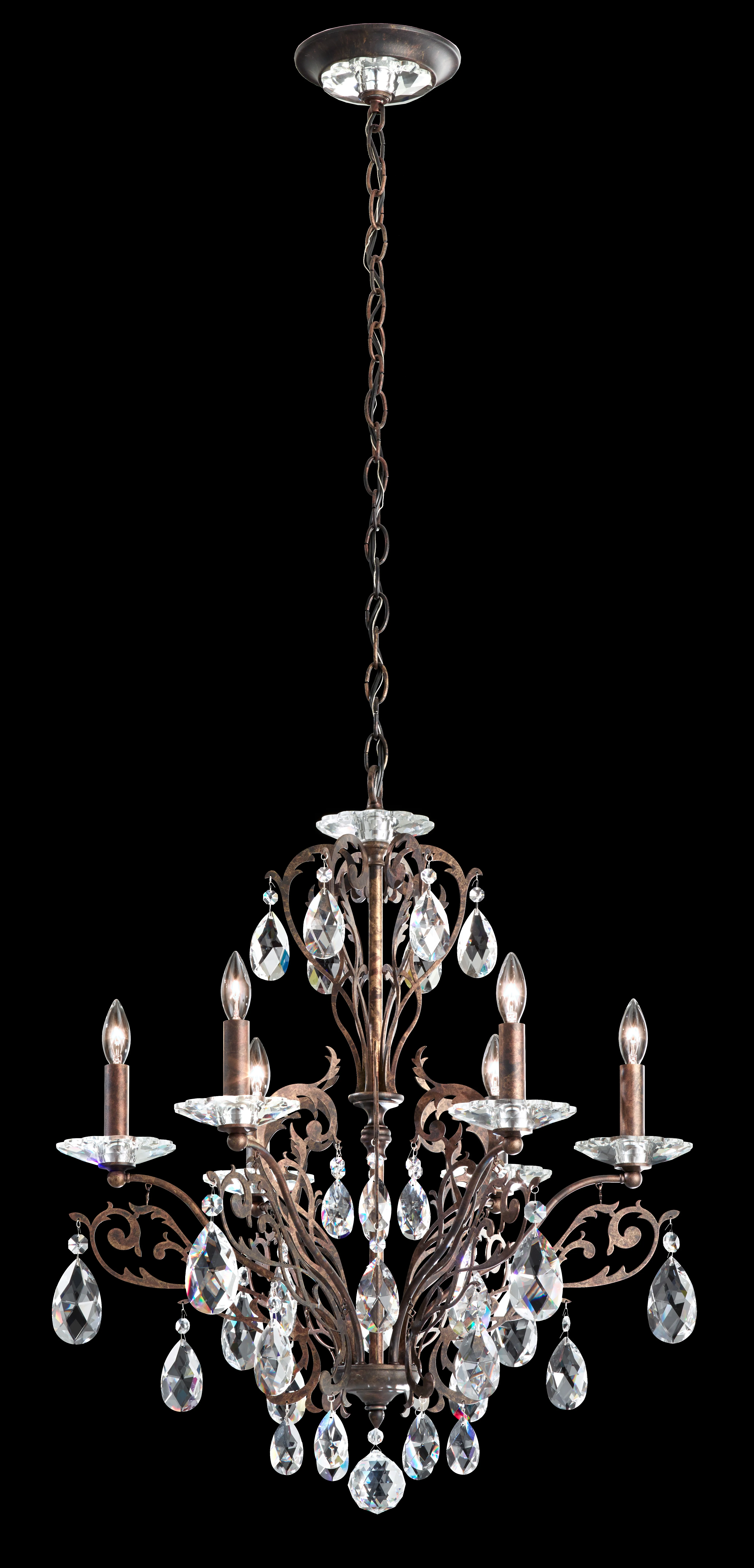 Filigrae 6 Light 120V Chandelier in Heirloom Gold with Heritage Handcut Crystal