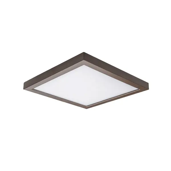 Ultra-slim flush mount that uses edge-lit technology and a translucent diffuser for uniform illumination without shadows or hotspots.
