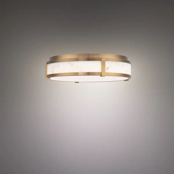 Aged brass or black aluminum, faux alabaster like real stone creates a stunning, warm and clean aesthetic and eye-catching centerpiece.