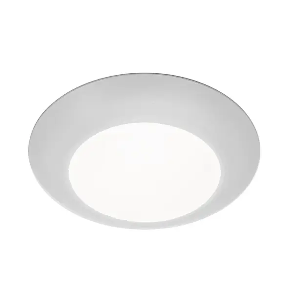 Multiple high-powered LEDs illuminate an acrylic diffuser uniformly without socket shadows, which are common in conventional flush mounts. This multi-purpose Wet Location, Energy Star® Rated flush mount can be mounted without a transformer on a ceiling or on a wall in a junction box, and also includes an optional retrofit kit with an A19 socket designed to fit into an existing 3" - 6" recessed unit. The disc is available in 6" and 4" sizes, and various finishes and color temperature options.