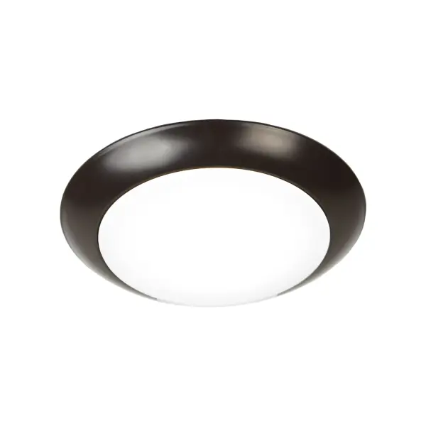 Multiple high-powered LEDs illuminate an acrylic diffuser uniformly without socket shadows, which are common in conventional flush mounts. This multi-purpose Wet Location, Energy Star® Rated flush mount can be mounted without a transformer on a ceiling or on a wall in a junction box, and also includes an optional retrofit kit with an A19 socket designed to fit into an existing 3" - 6" recessed unit. The disc is available in 6" and 4" sizes, and various finishes and color temperature options.