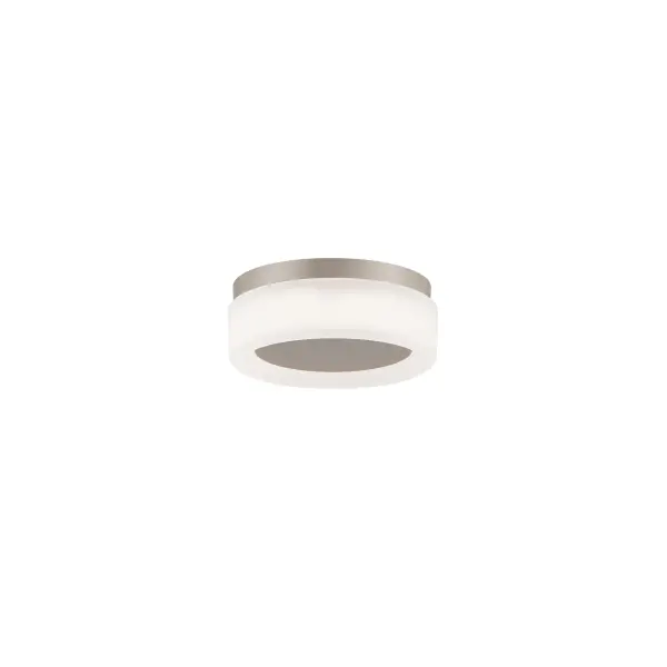 Light rooms evenly with this classic flush mount luminaire. A thick-walled, etched shade delivers glare-free illumination from its simple round silhouette.