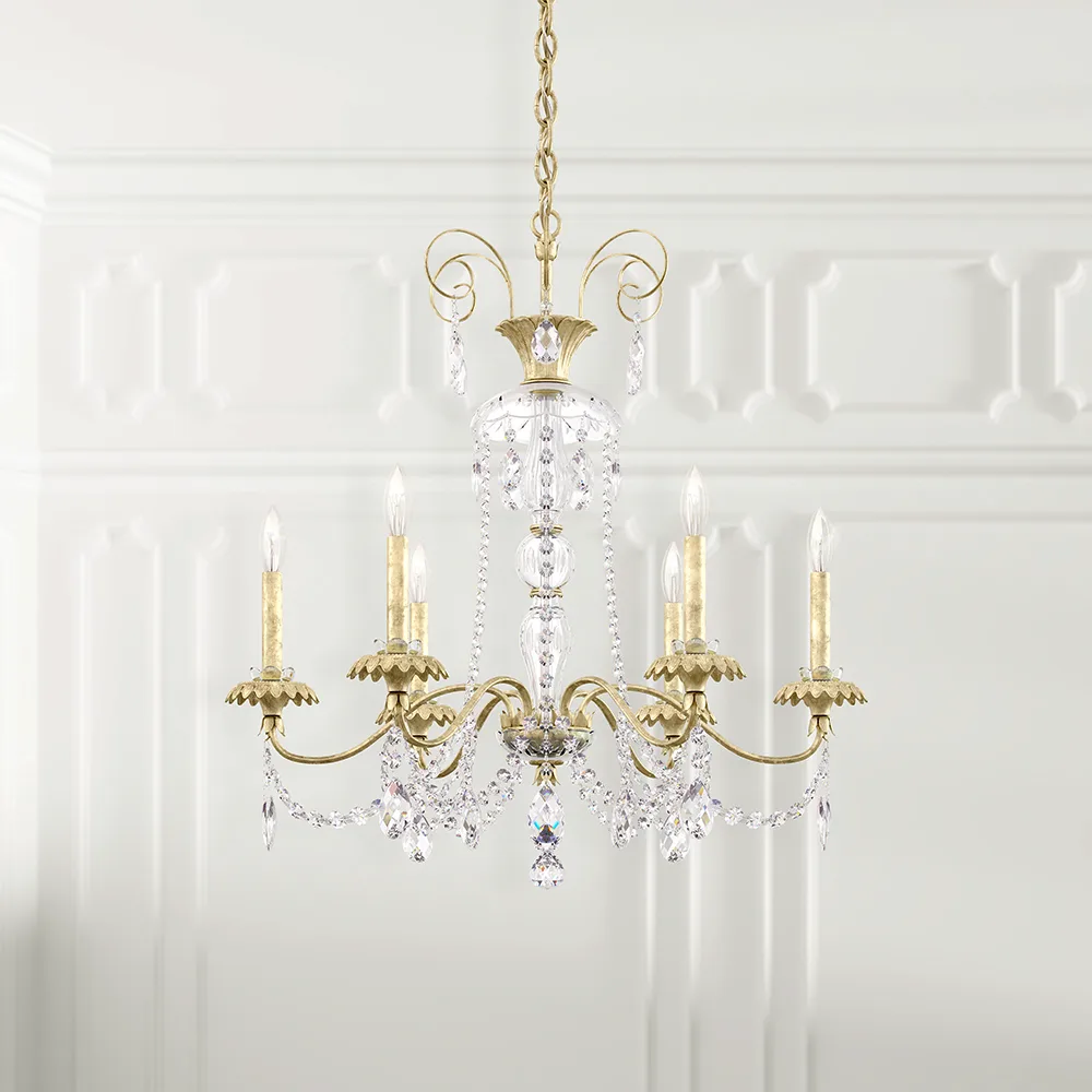 Helenia 6 Light 120V Chandelier in Heirloom Gold with Heritage Handcut Crystal