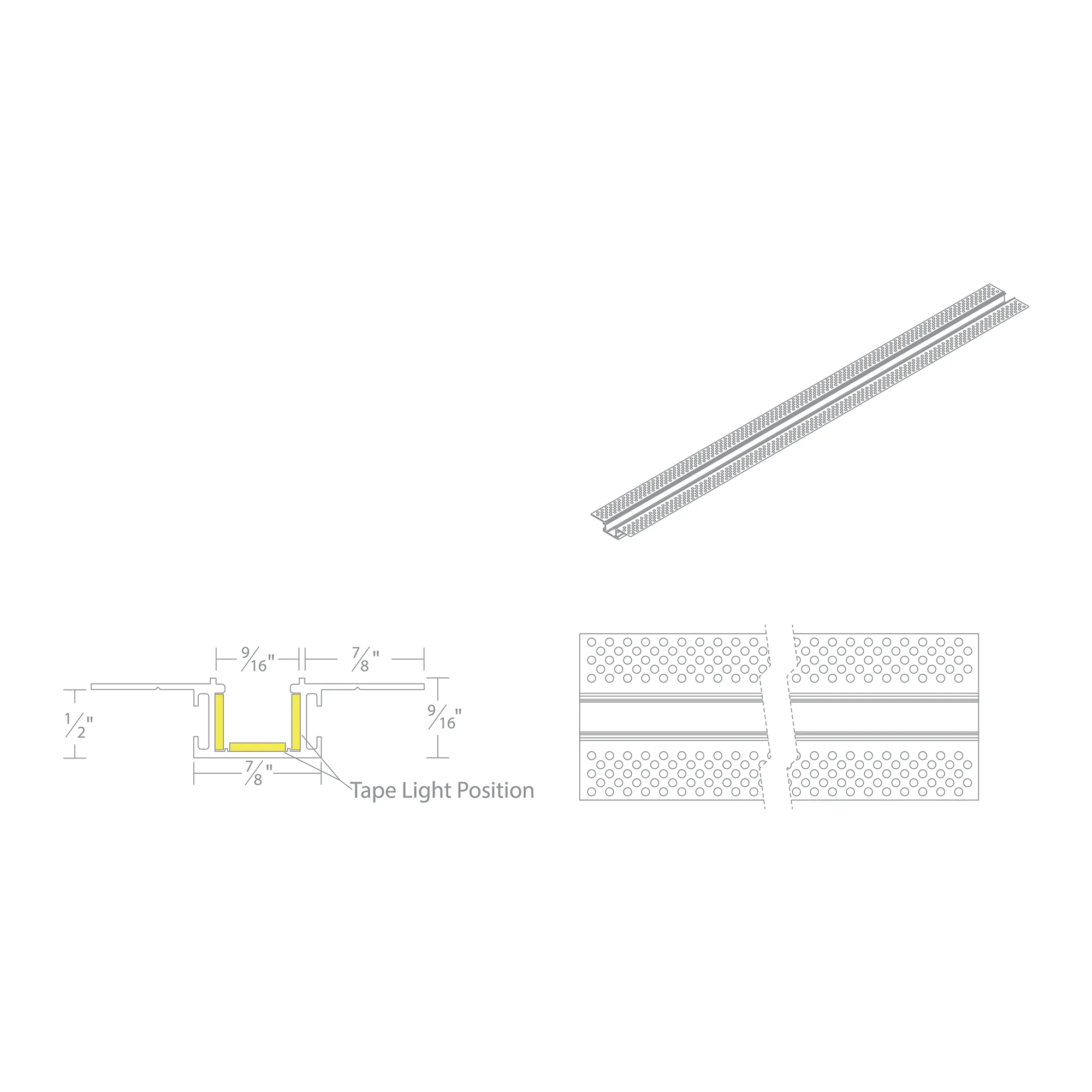 Invisiled Recessed Mounted Mud-In Channel in White